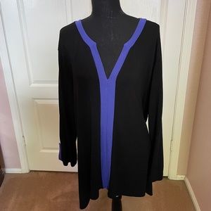 Cable &Gauge black vneck sweater